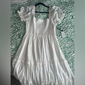 ASTR the Label smocked white maxi dress NWT!